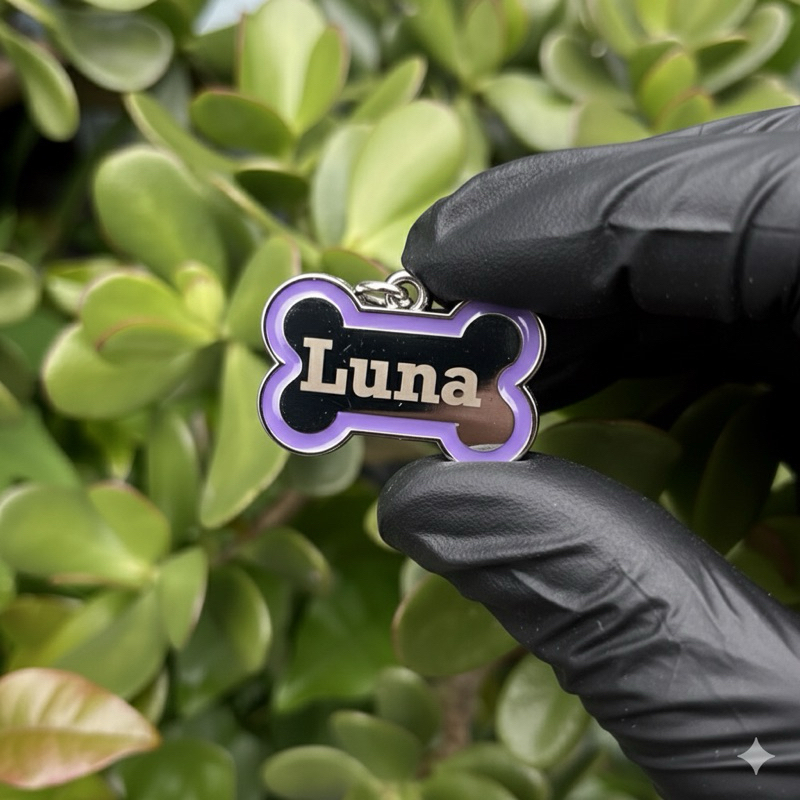 🦴 Placa de Identificação Pet Personalizada - Formato Ossinh