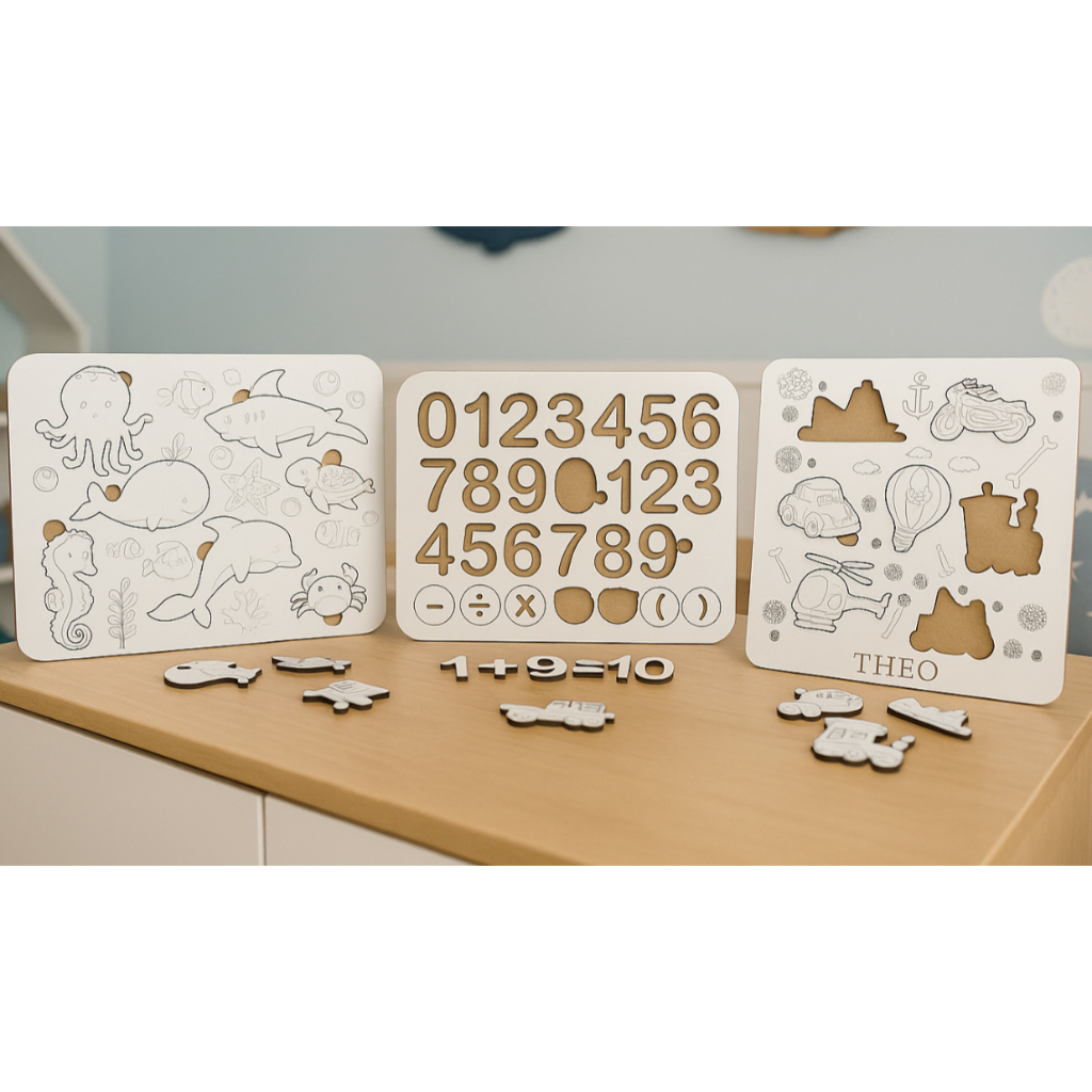 Kit Educativo de Quebra-Cabeças em MDF 3mm Personalizado – E