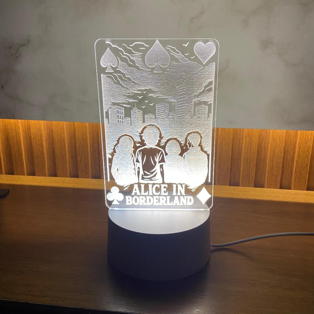 Luminária 3D Alice in Borderland LED Acrílico – Presente Cri