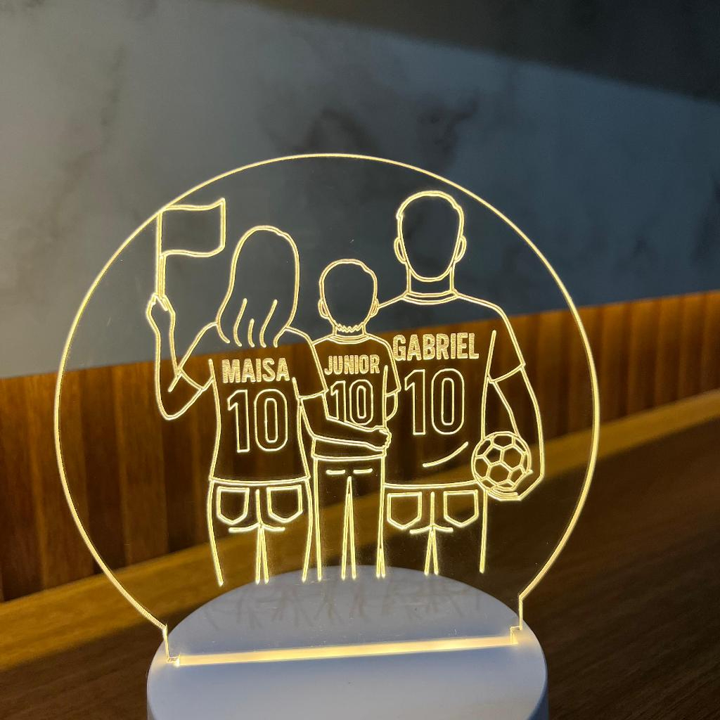 Luminária Led Time de Futebol Personalizada com Nome – Acríl